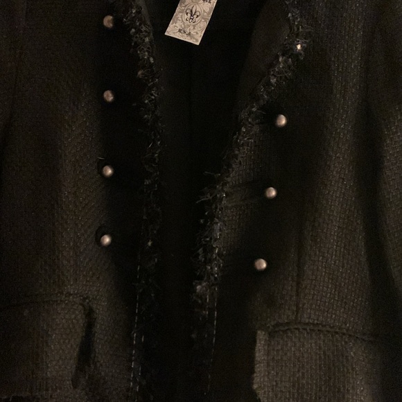 Vocal USA casual black jacket with fringe - Picture 2 of 6